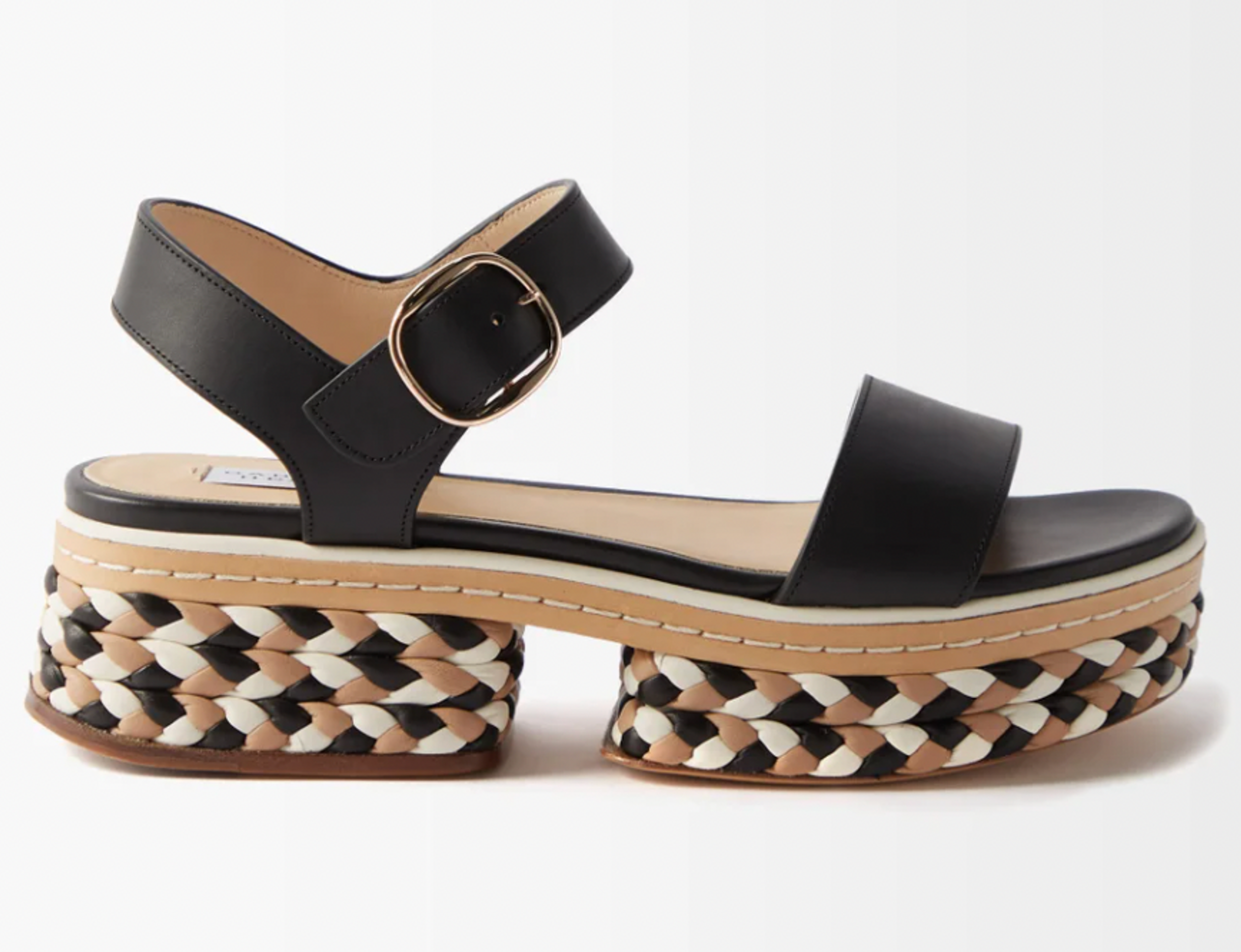 Mika Braided Leather Flatform Sandals