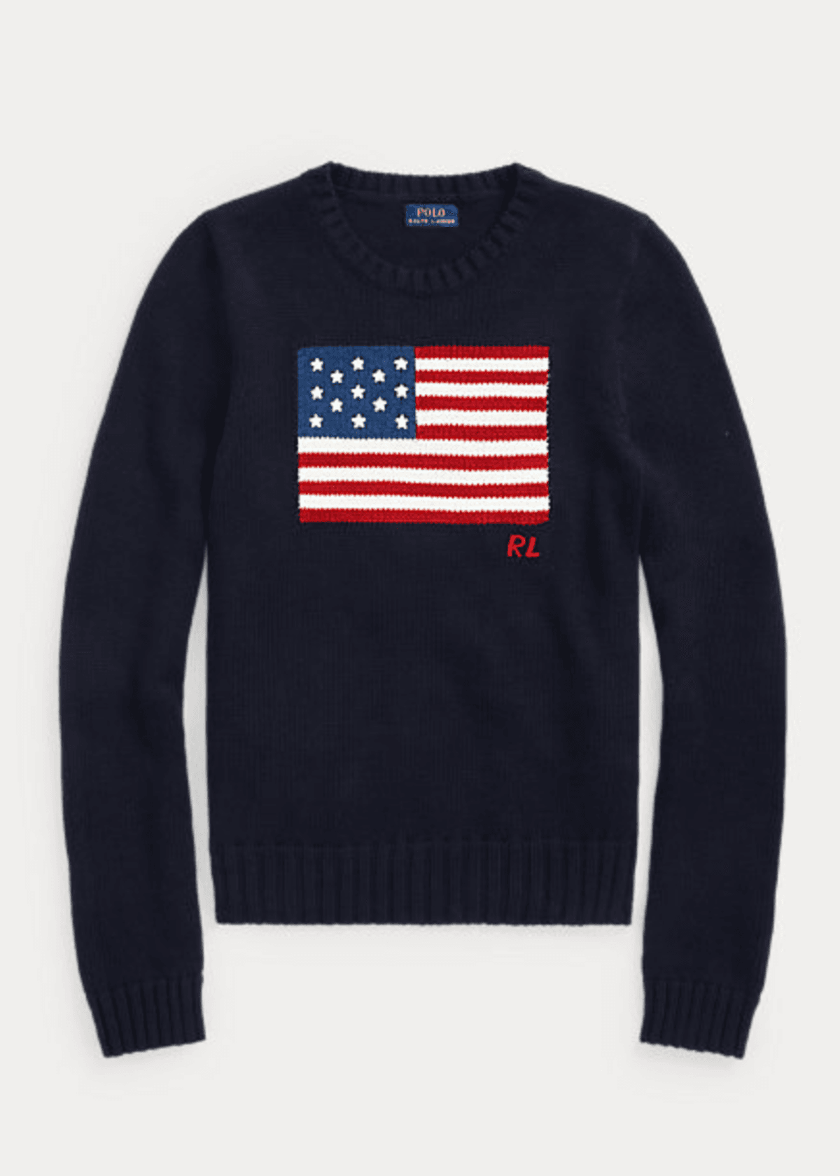 Flag Cotton Crewneck Sweater