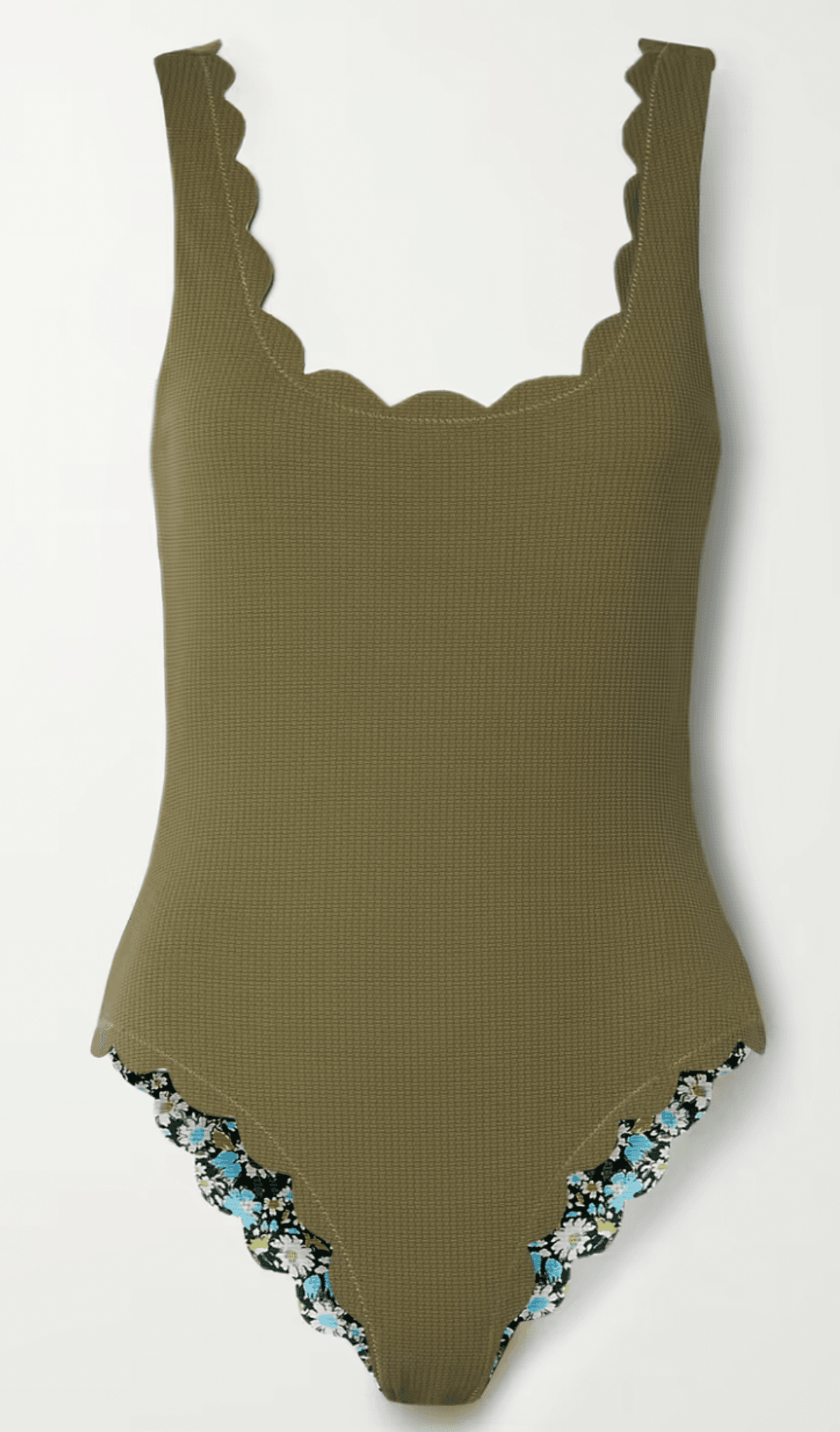 Palm Springs Reversible Scalloped Floral-Print Swimsuit