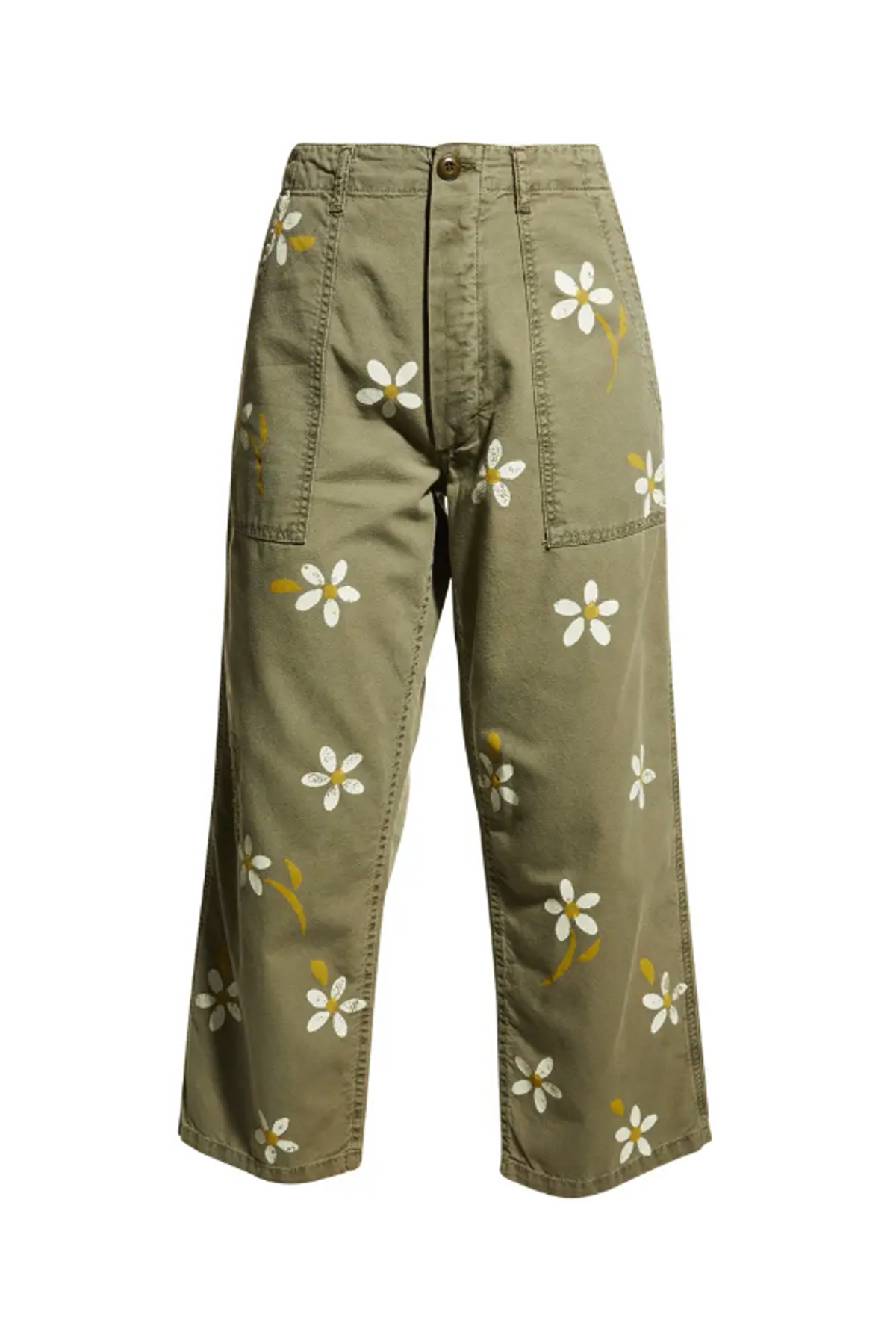 Vintage Army Floral Printed Pants