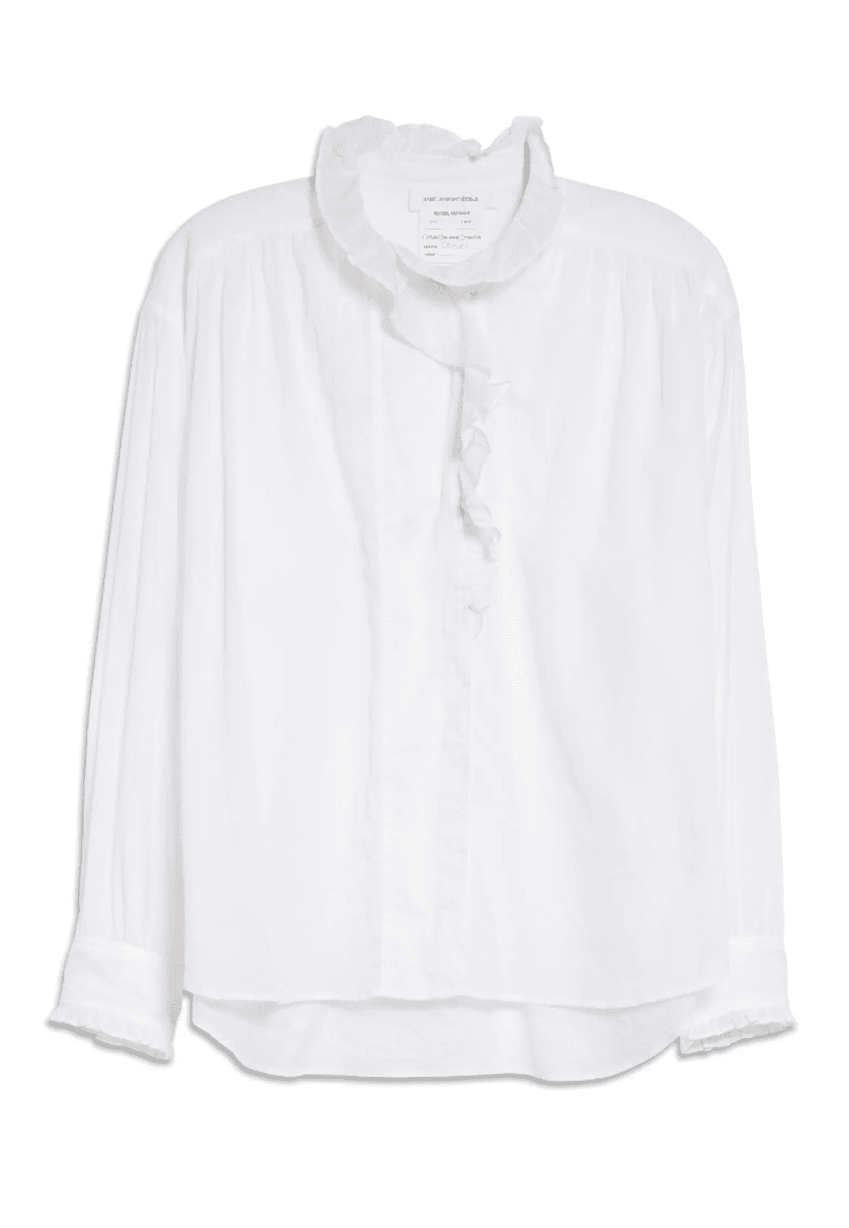 Pamias Ruffle Cotton Button-up High/Low Top