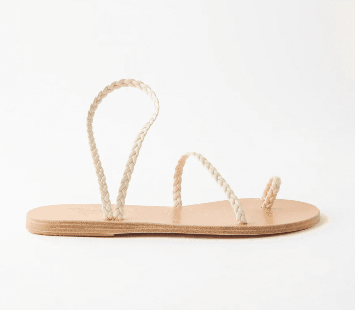 Eleftheria Braided-Leather Flat Sandals