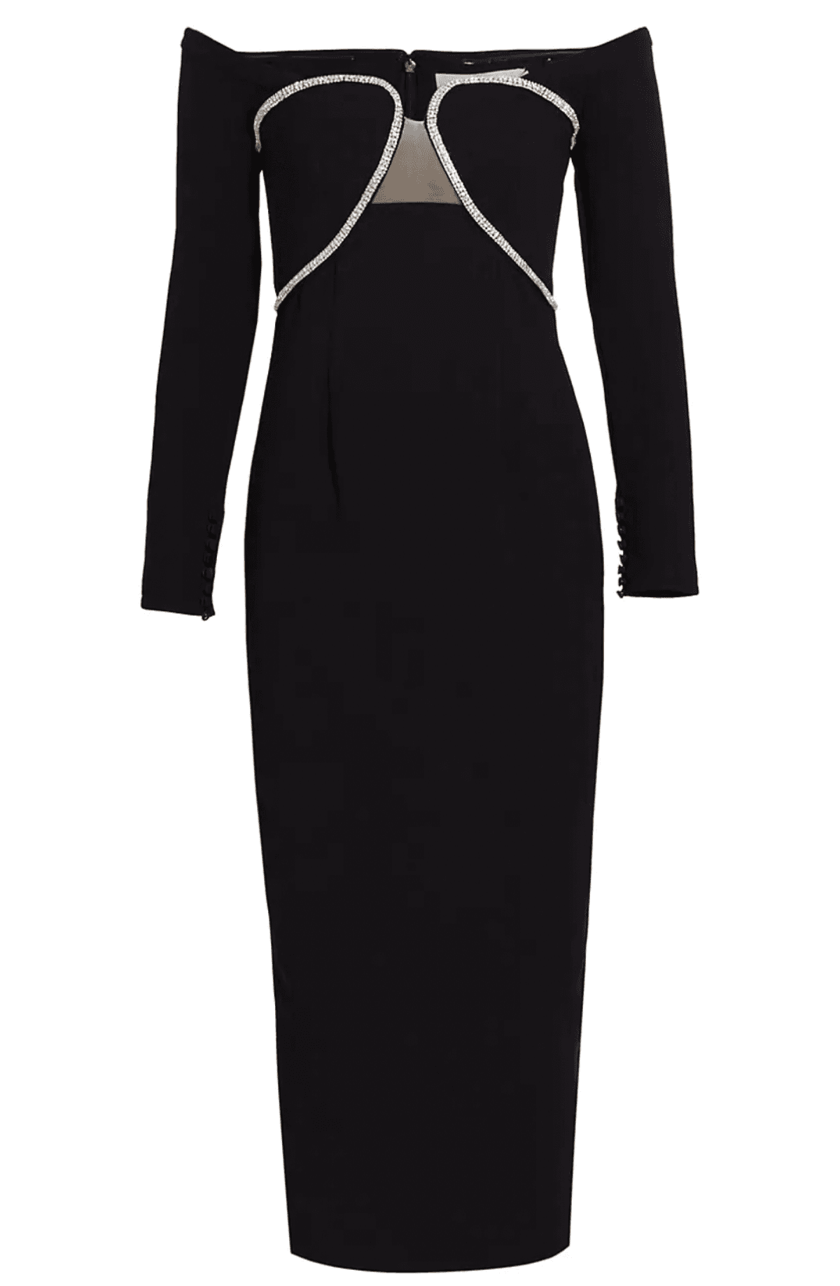 Embellished Molded Midi Dress