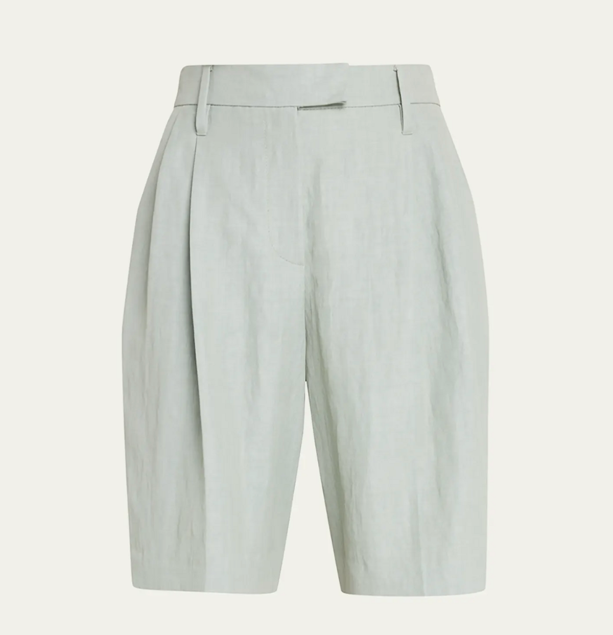 Linen Pleated Bermuda Shorts