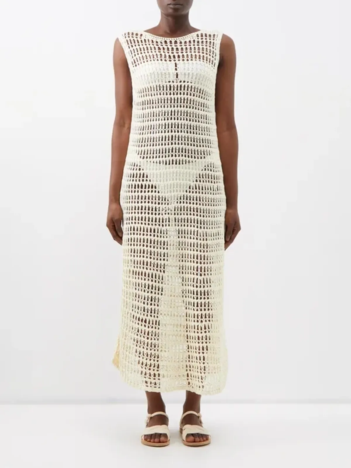 Mari Giudicelli Daniela Crochet-knit Maxi Dress