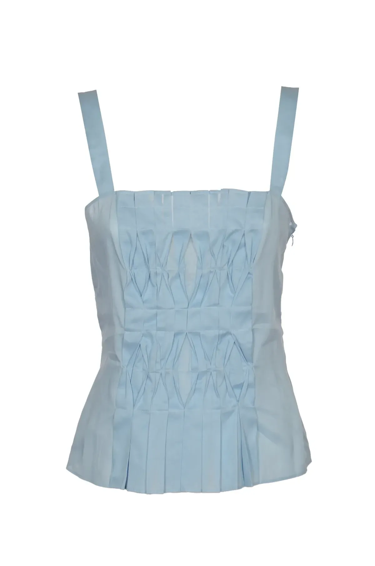 Alberta Ferretti Gather Detailed Square Neck Top