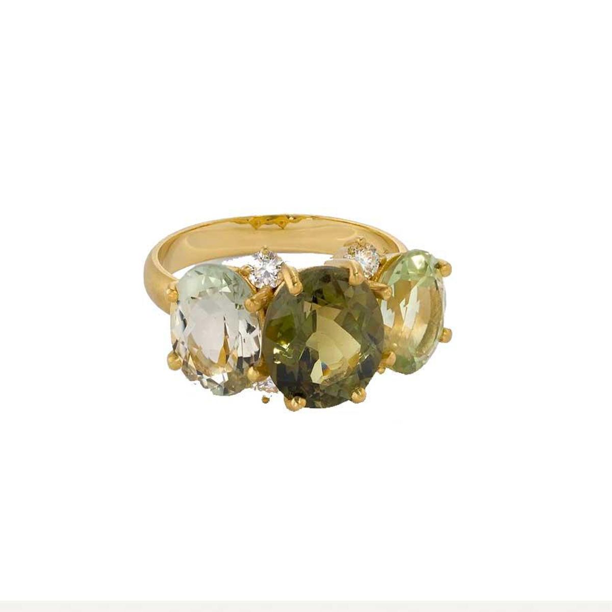 irene neuwirth one of a kind three stone gemmy gem ring