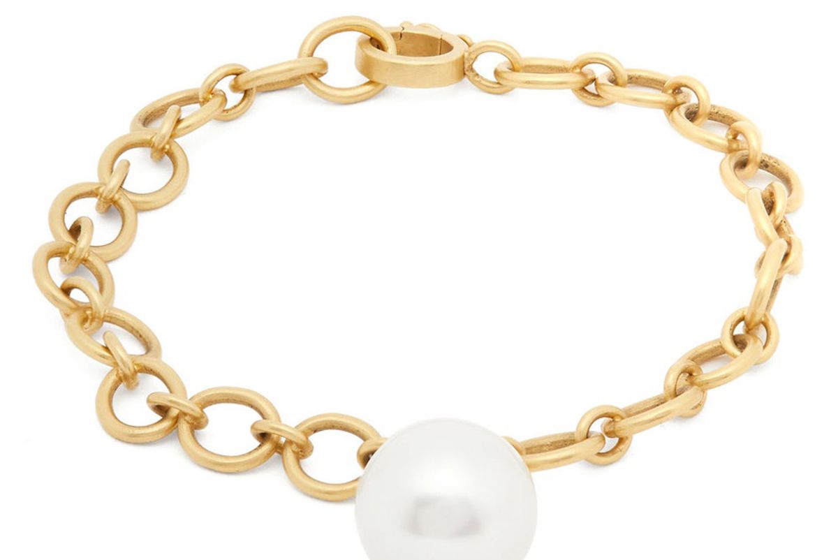 irene neuwirth south sea and 18kt gold link bracelet