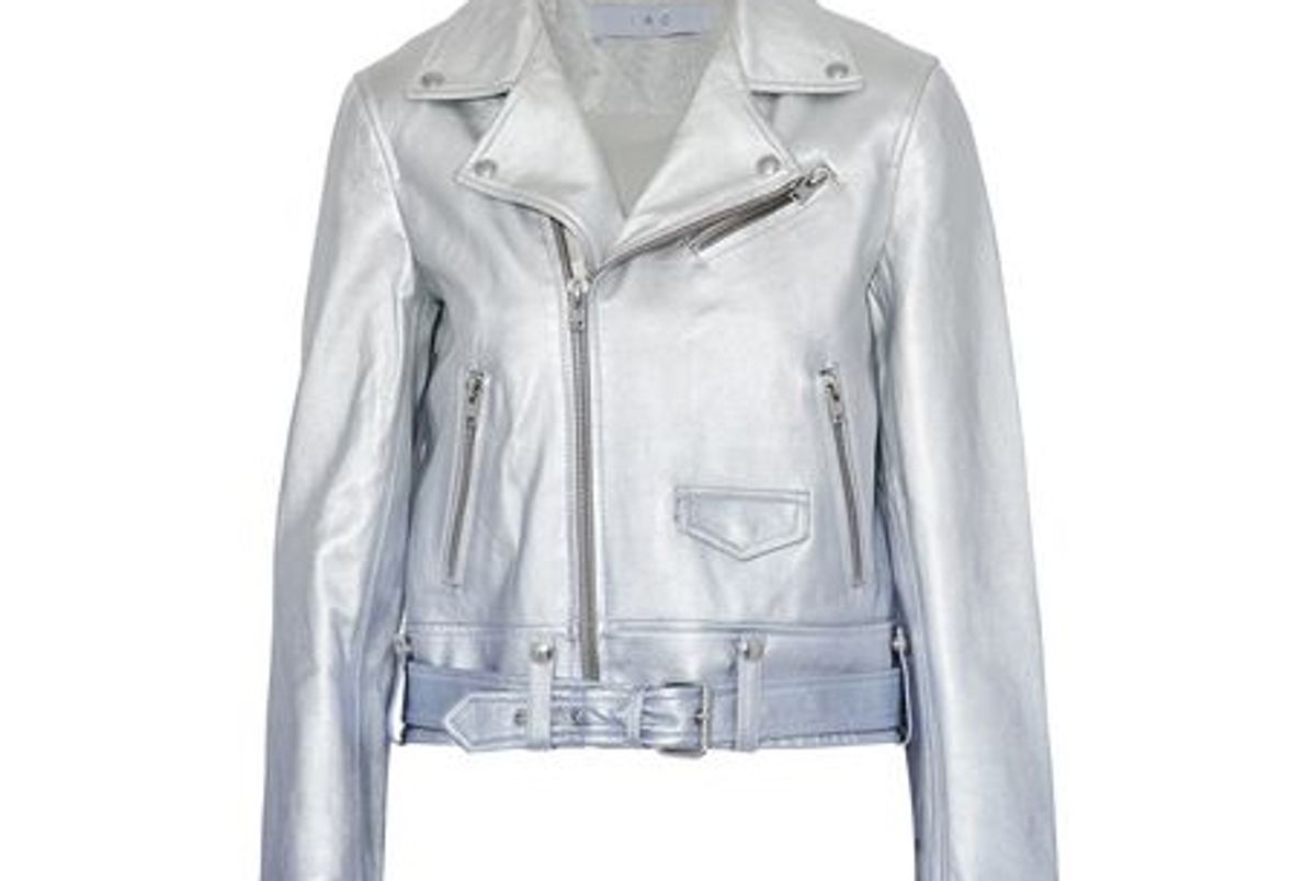 iro calum metallic degrade leather biker jacket