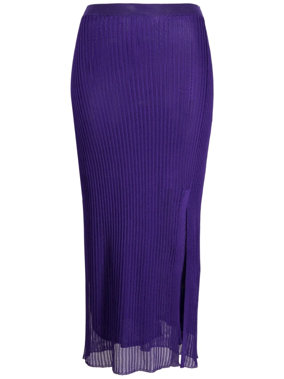iro purple ribbed side-slit skirt