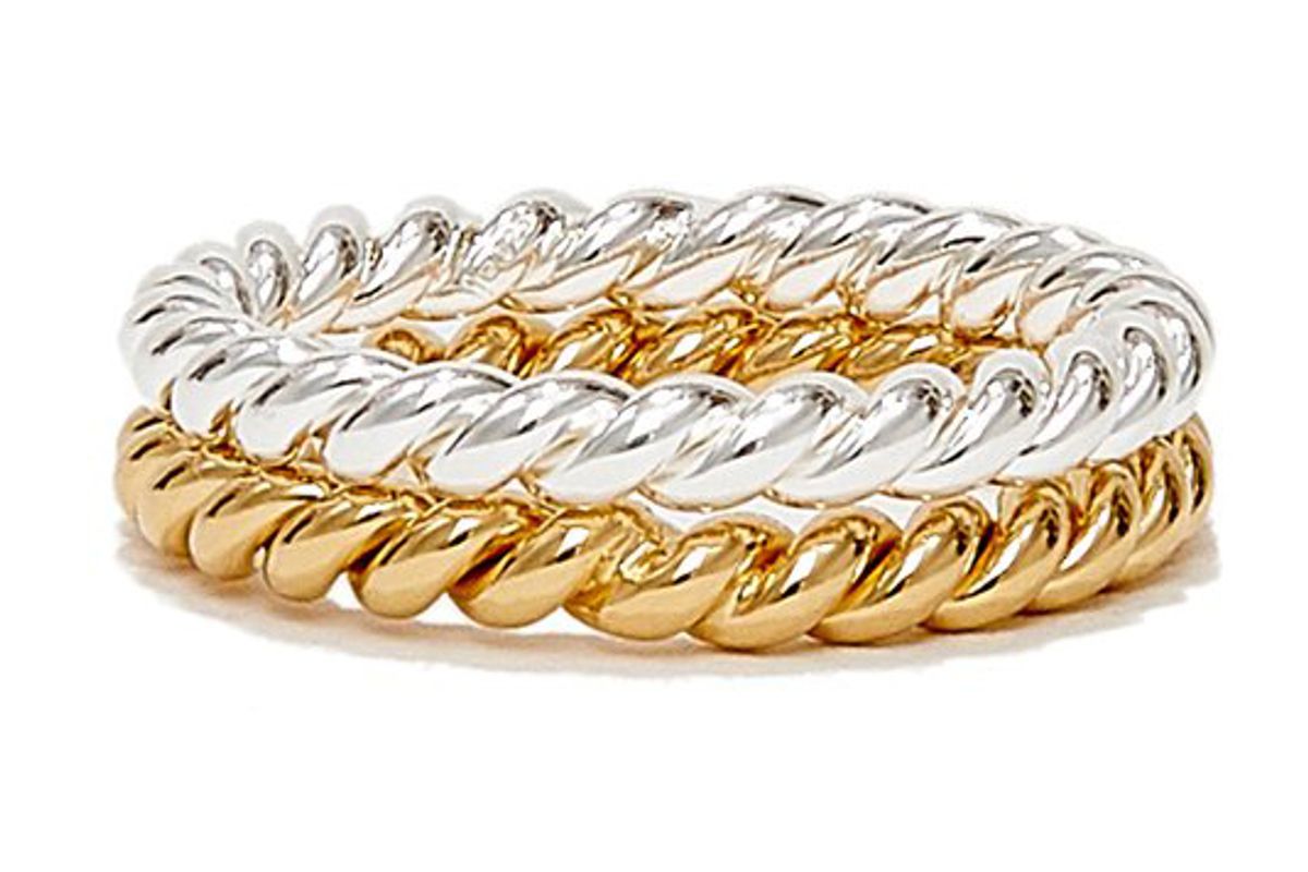 isabel lennse twisted sterling silver and gold plated ring set