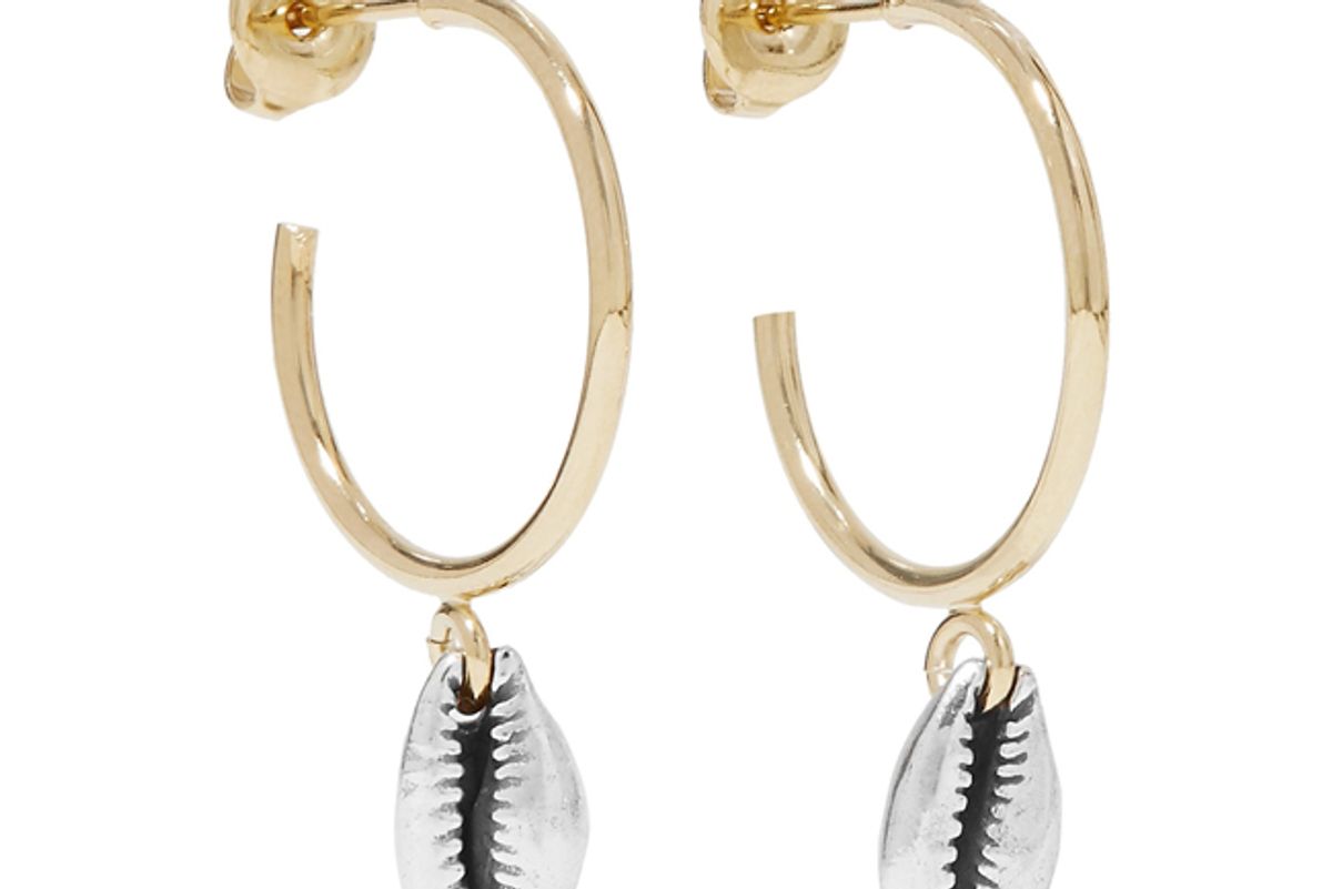isabel marant amer gold and silver tone hoop earrings
