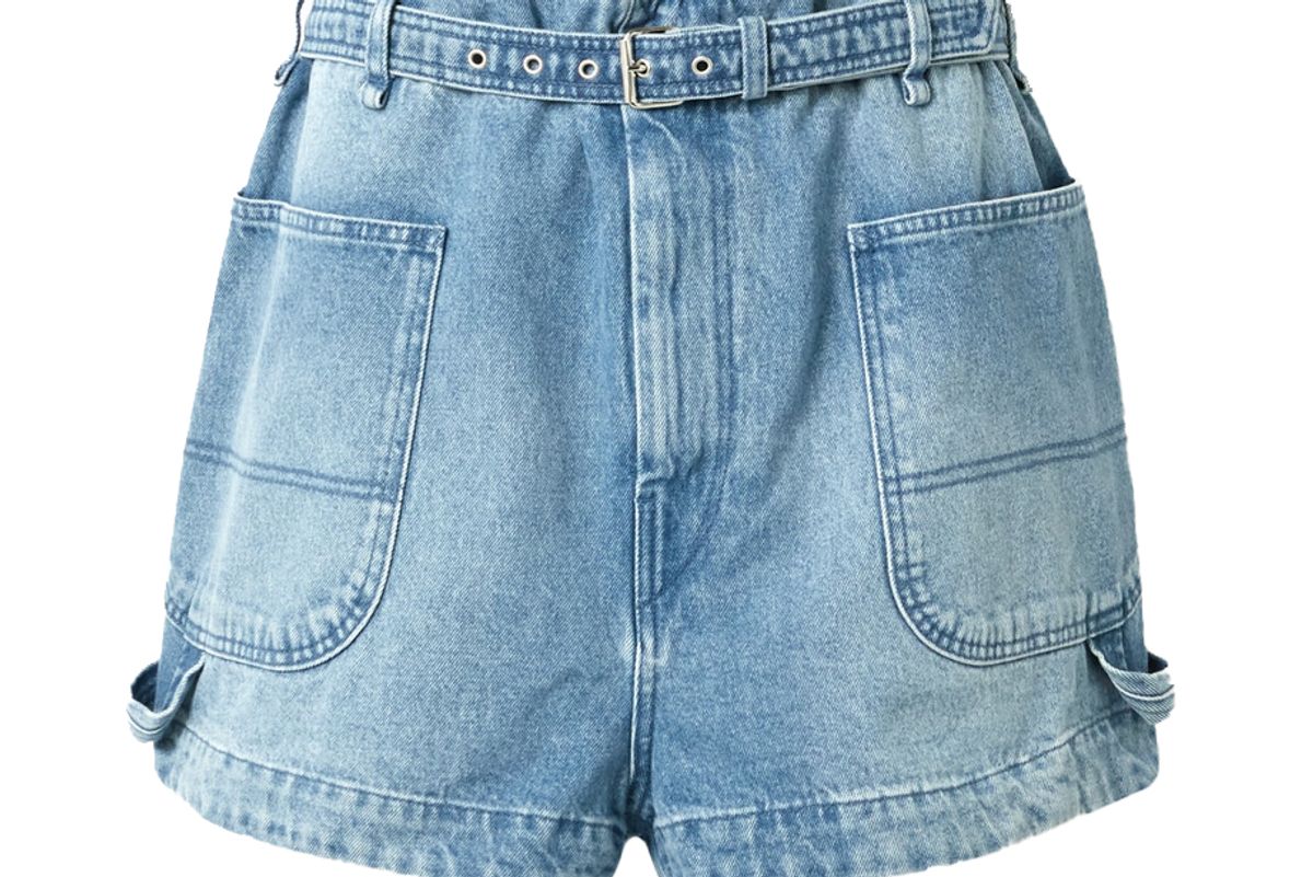 isabel marant belted denim shorts