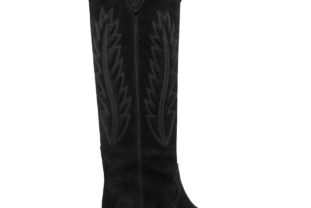 isabel marant denzy embroidered suede knee boots