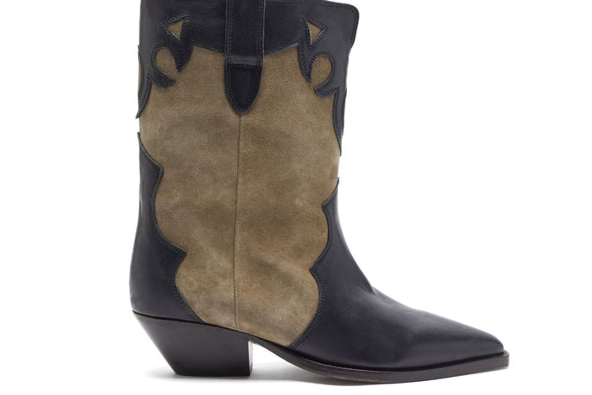 isabel marant duoni western leather suede ankle boots