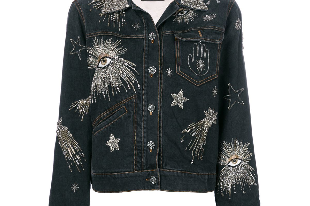 isabel marant eloise embellished denim jacket