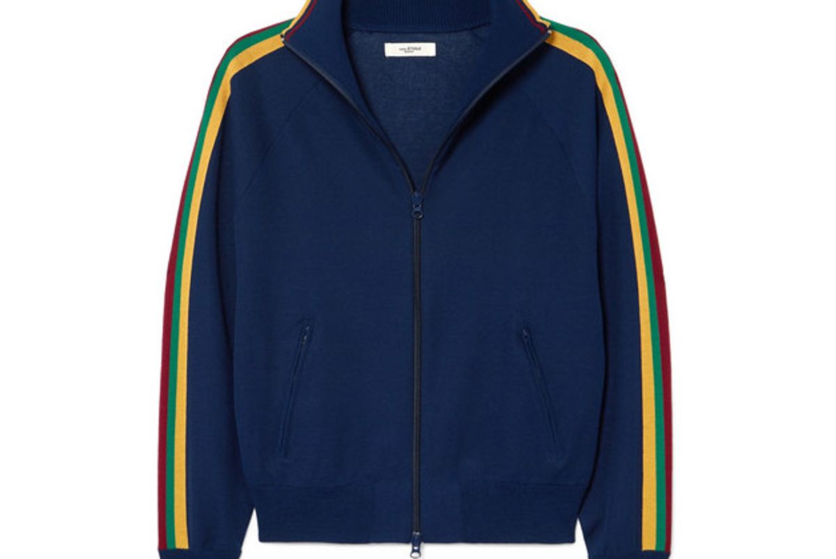 isabel marant etoile darcey striped jersey track jacket