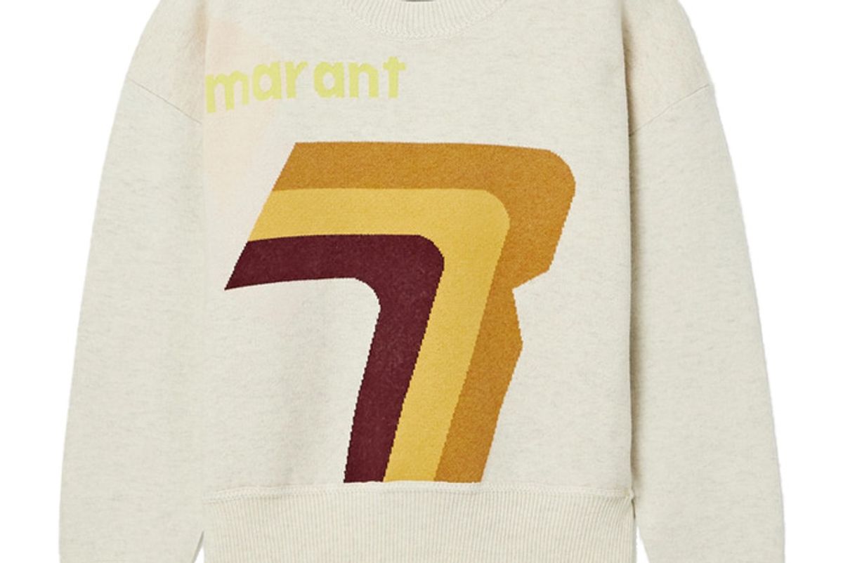 isabel marant etoile klero intarsia cotton blend sweater