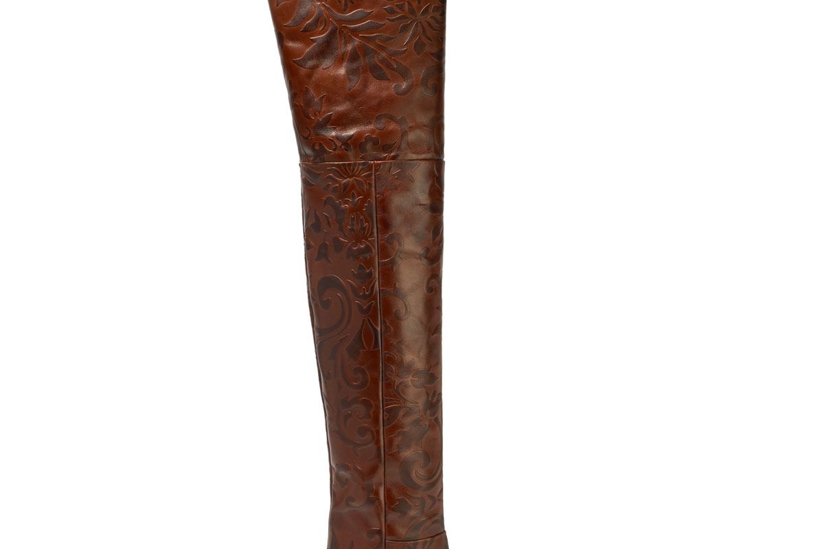 Lostynn Embossed-Leather Over-the-Knee Boots