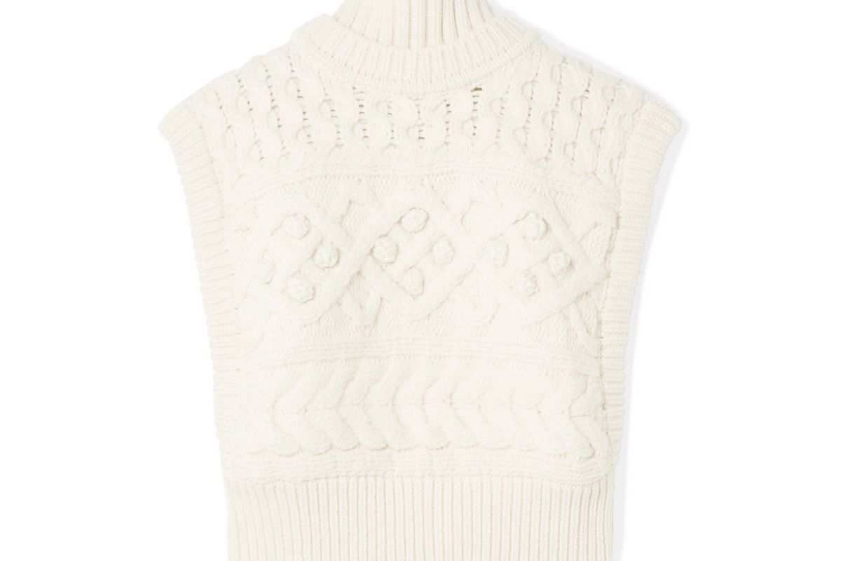 isabel marant minea oversized cable knit merino wool turtleneck sweater