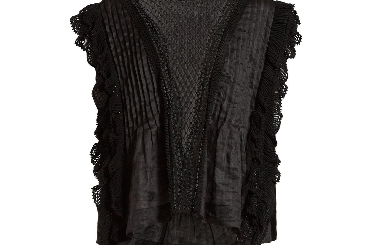 isabel marant roya lace insert voile blouse