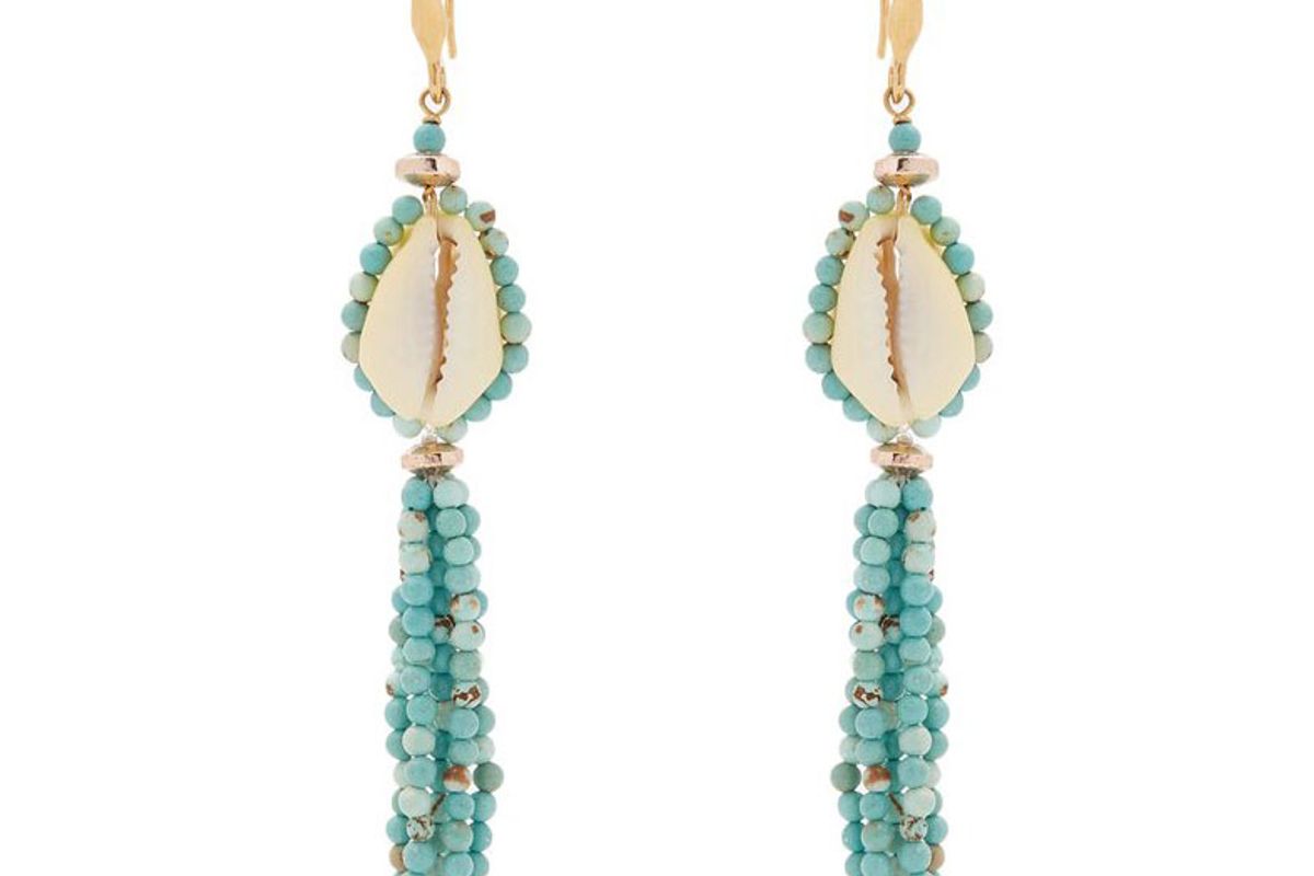 isabel marant seashell tassel earrings