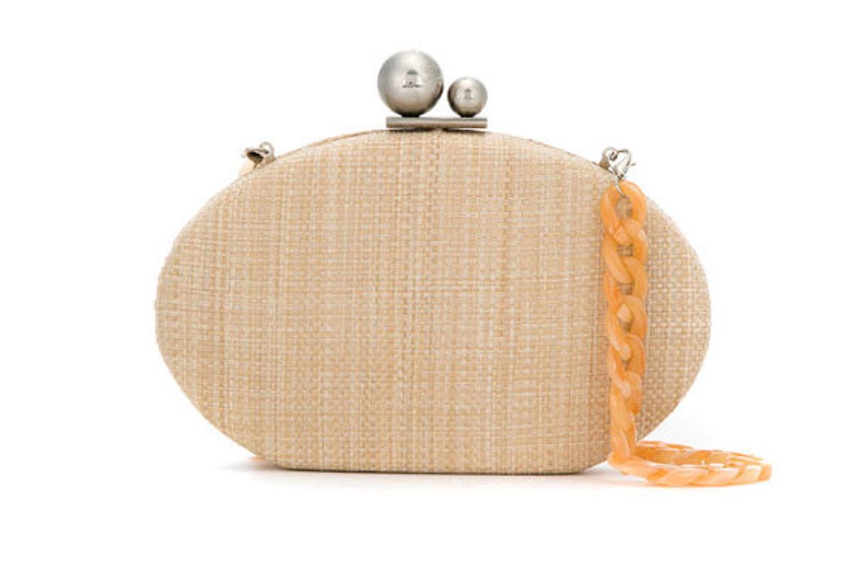 isla straw clutch bag