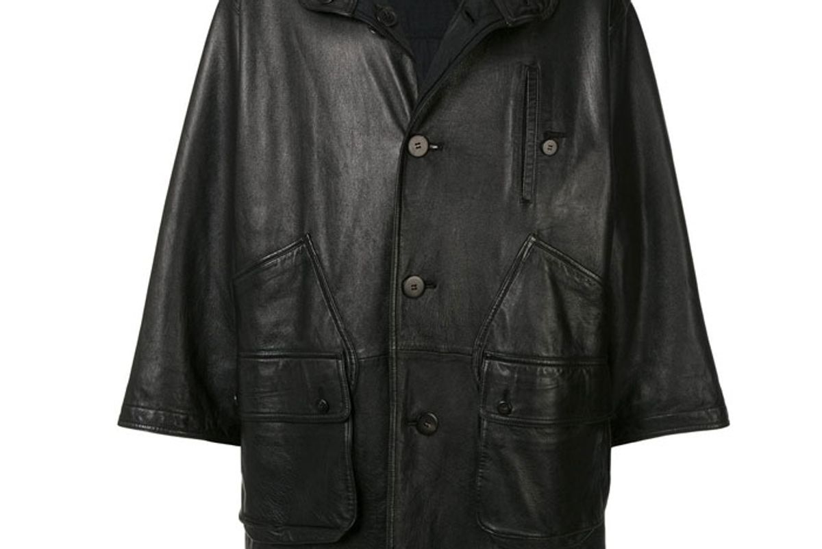 issey miyake 1980 sport line reversible leather coat