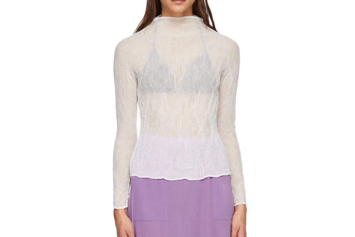 issey miyake chiffon twist blouse