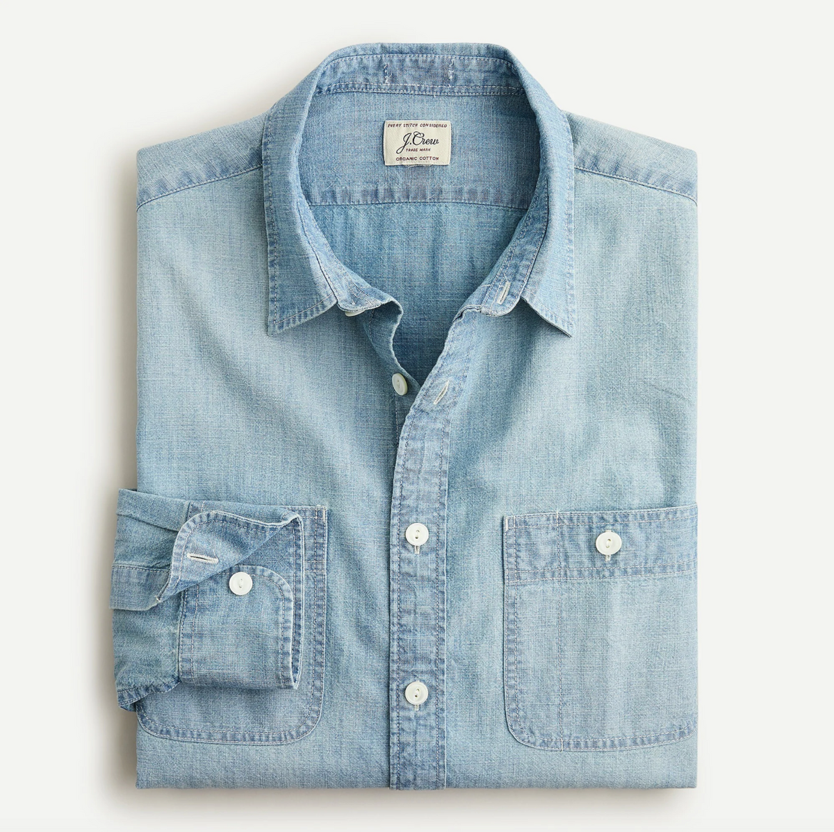 j.crew indigo chambray work shirt