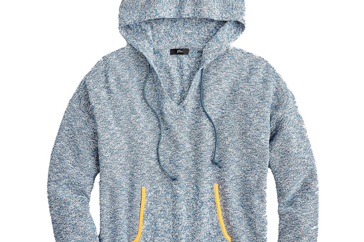 j crew v neck hoodie in marled yarn