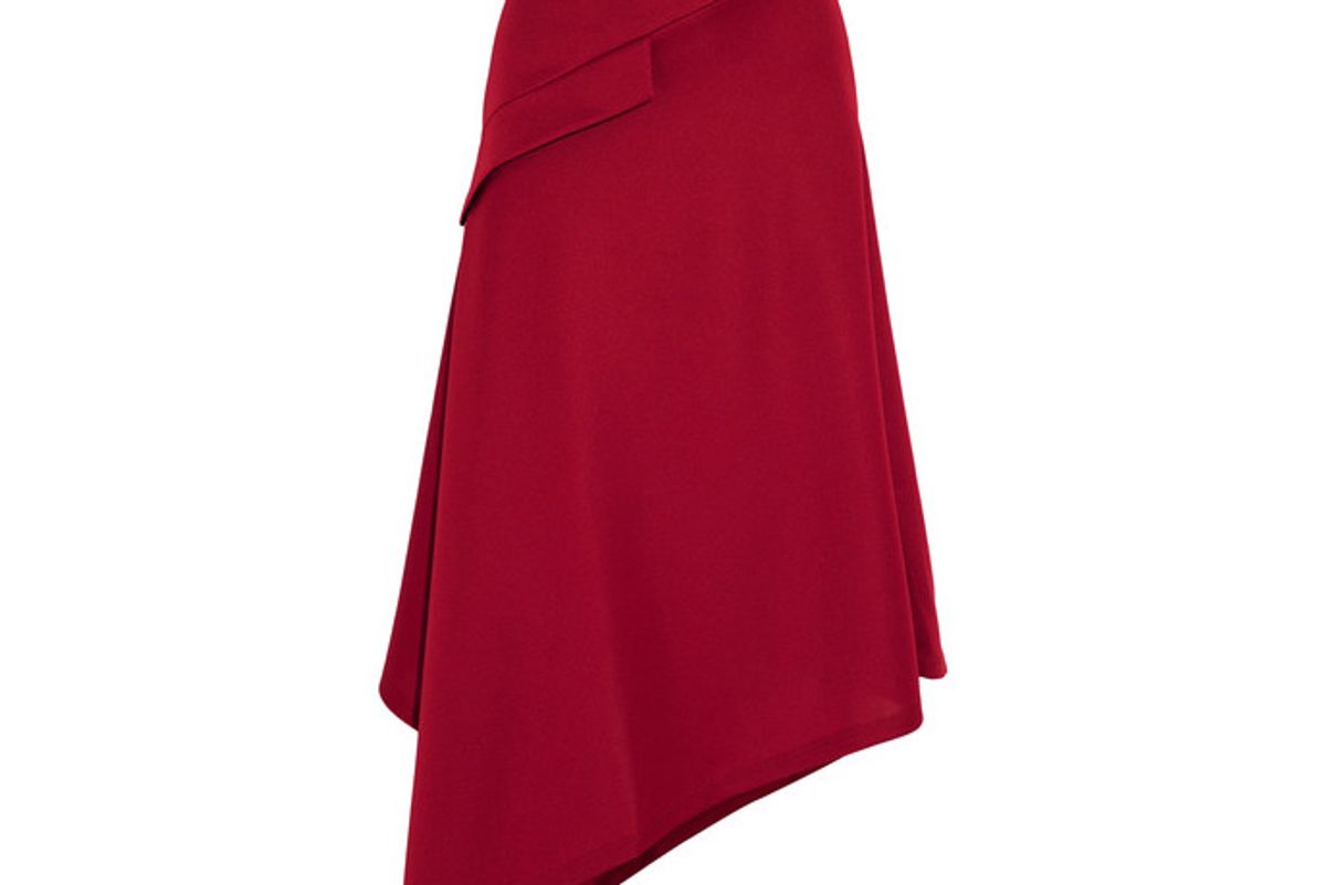 Asymmetric Jersey Midi Skirt