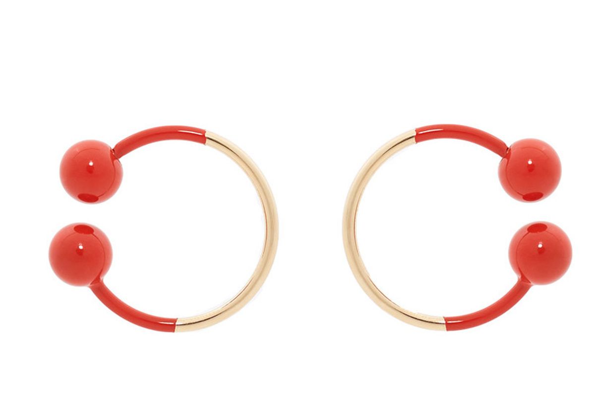 Scarlet Double Ball Hoop Earrings