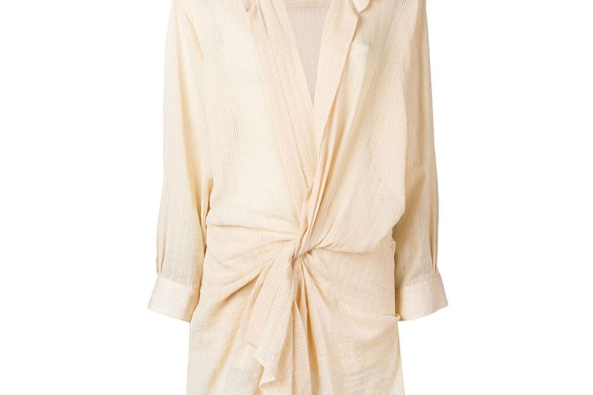 jacquemus alassio draped shirt dress