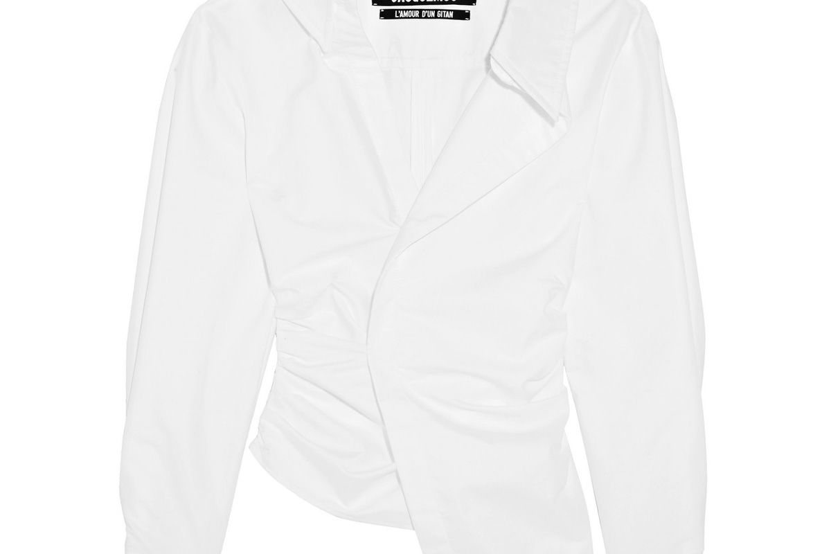 jacquemus la chemise elie asymmetric cotton poplin shirt