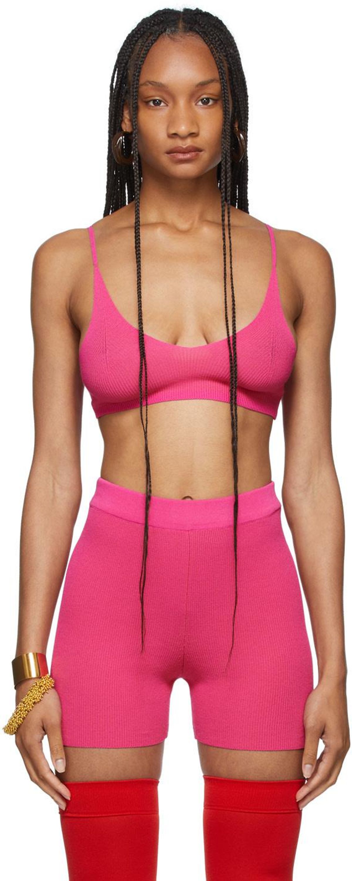 jacquemus pink la montagne le bandeau valensole bra