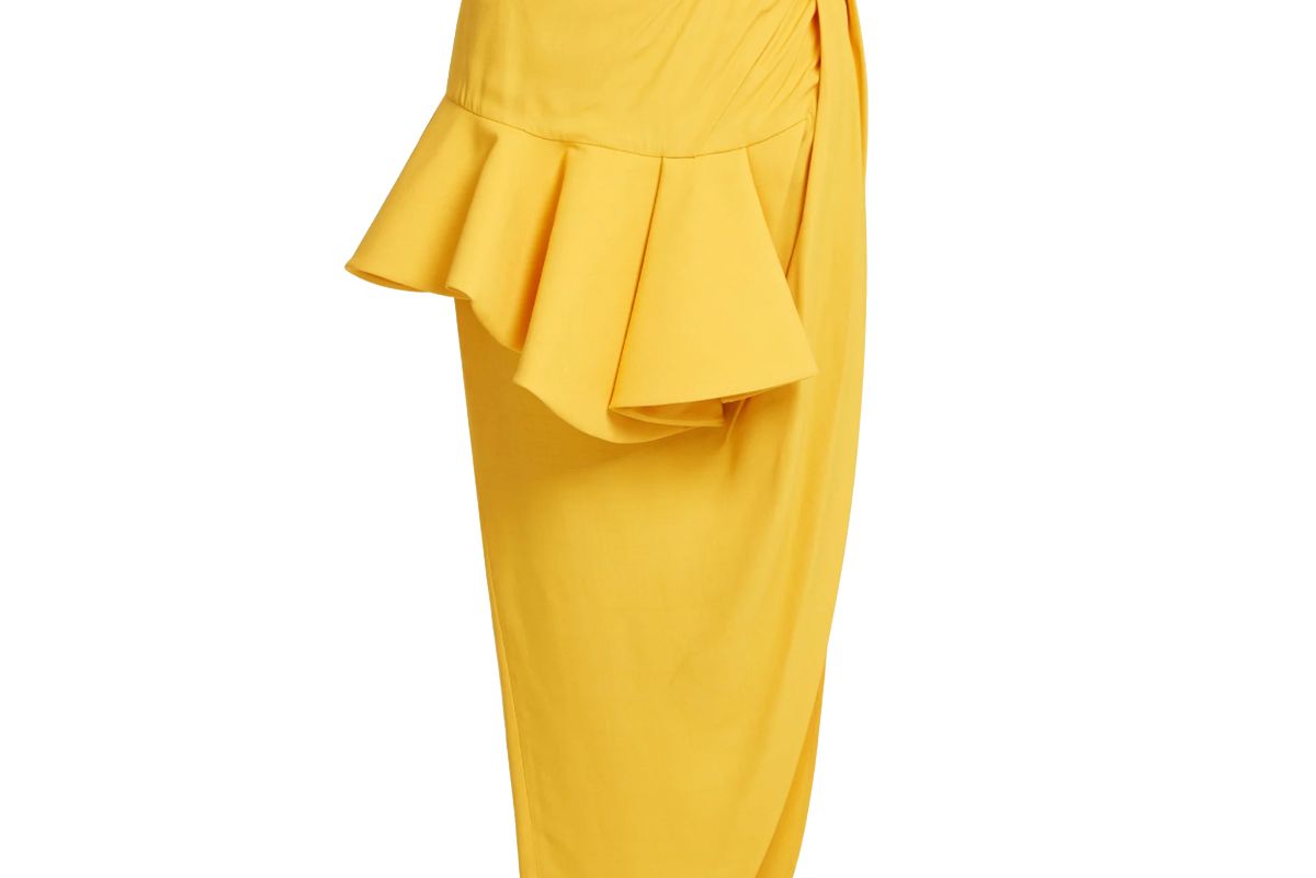 jacquemus sol asymmetric draped wrap skirt