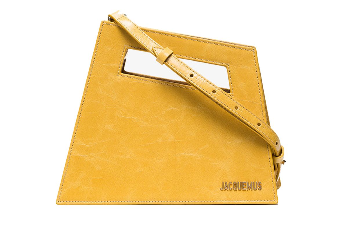 jacquemus yellow le petit leather shoulder bag