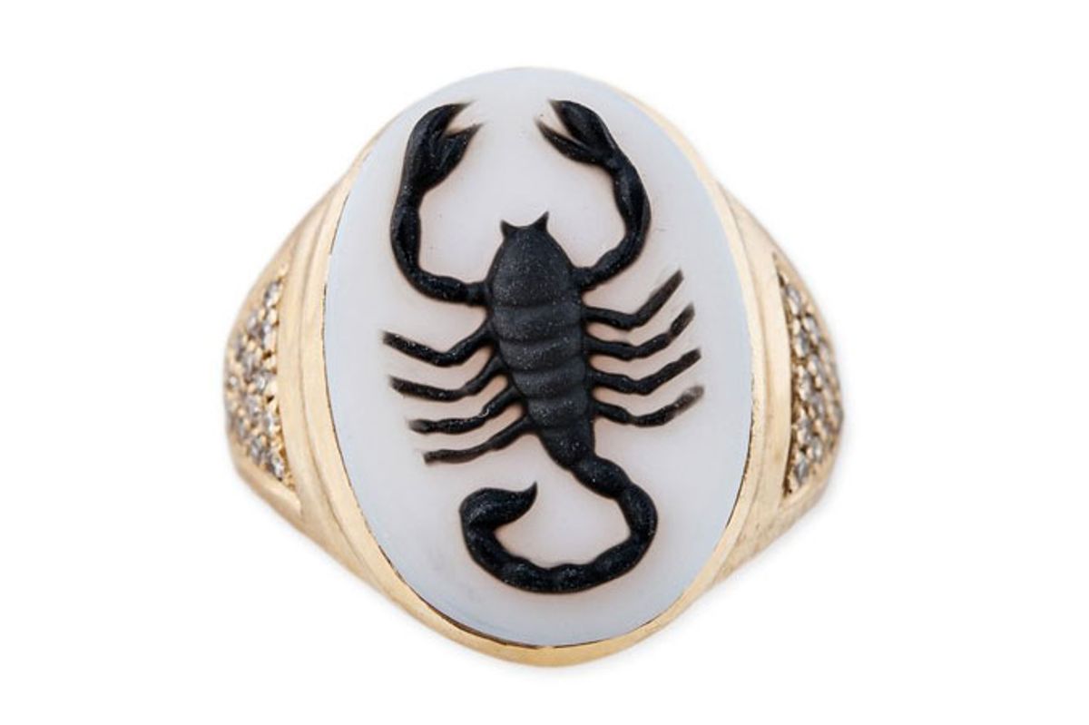 jacquie aiche carved agate scorpio cameo ring