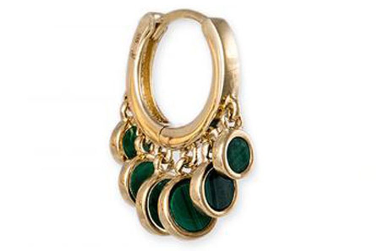 jacquie aiche malachite shaker mini hoop