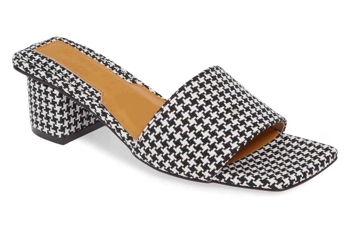 jaggar meadow houndstooth slide sandal