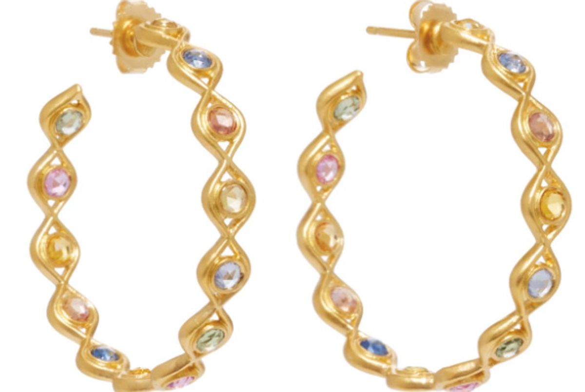 18K Gold Sapphire Earrings