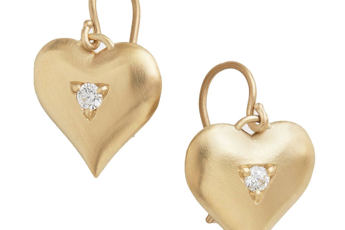 jamie wolf heart drop earring with diamonds