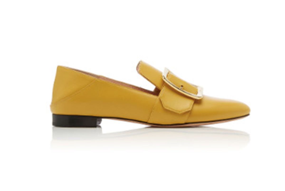 janelle buckled leather loafers