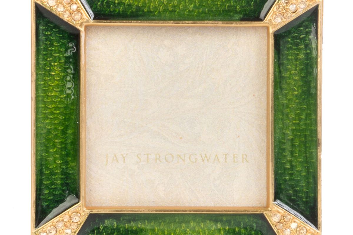 jay strongwater leland pave corner square picture frame