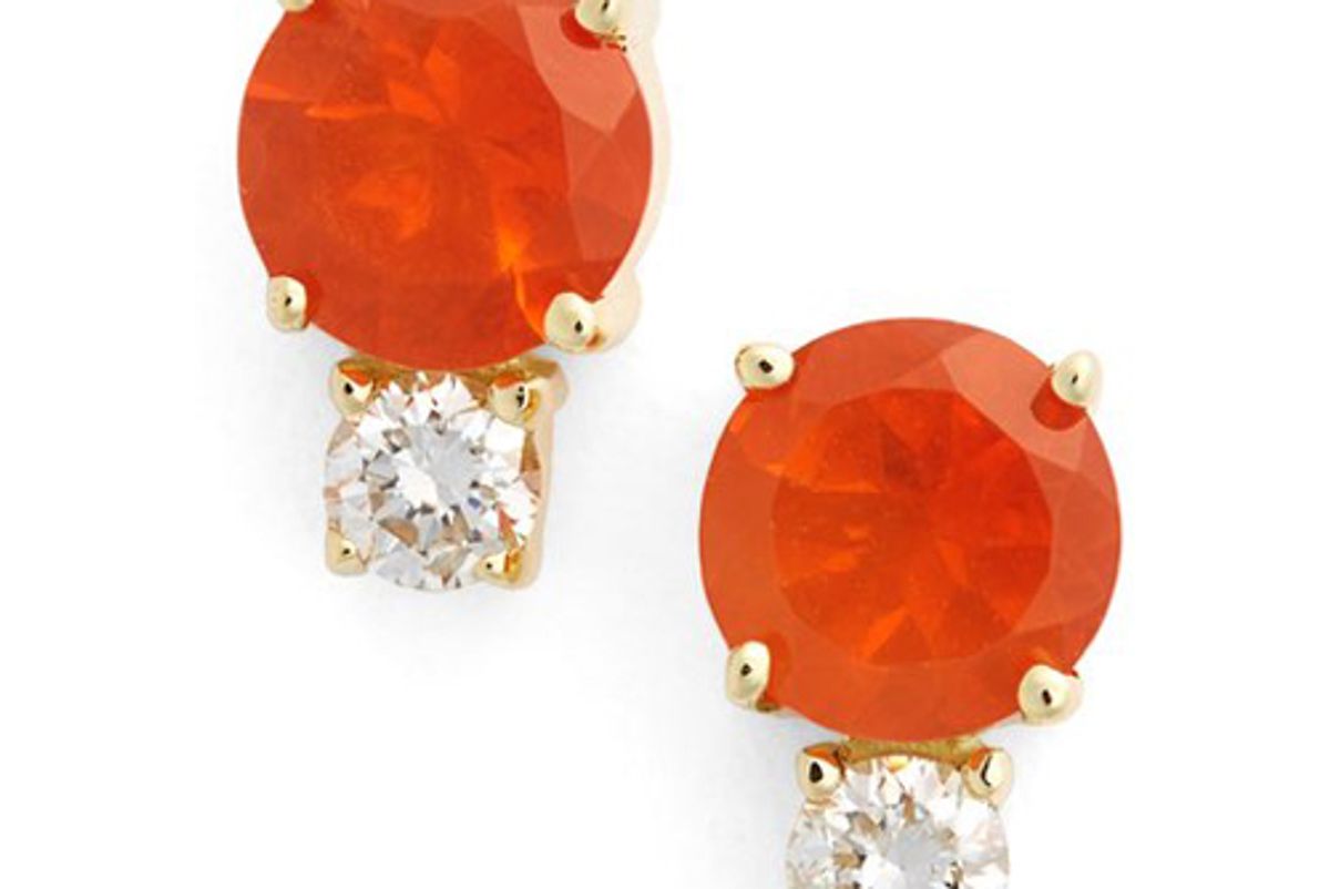 jemma wynne fire opal and diamond studs