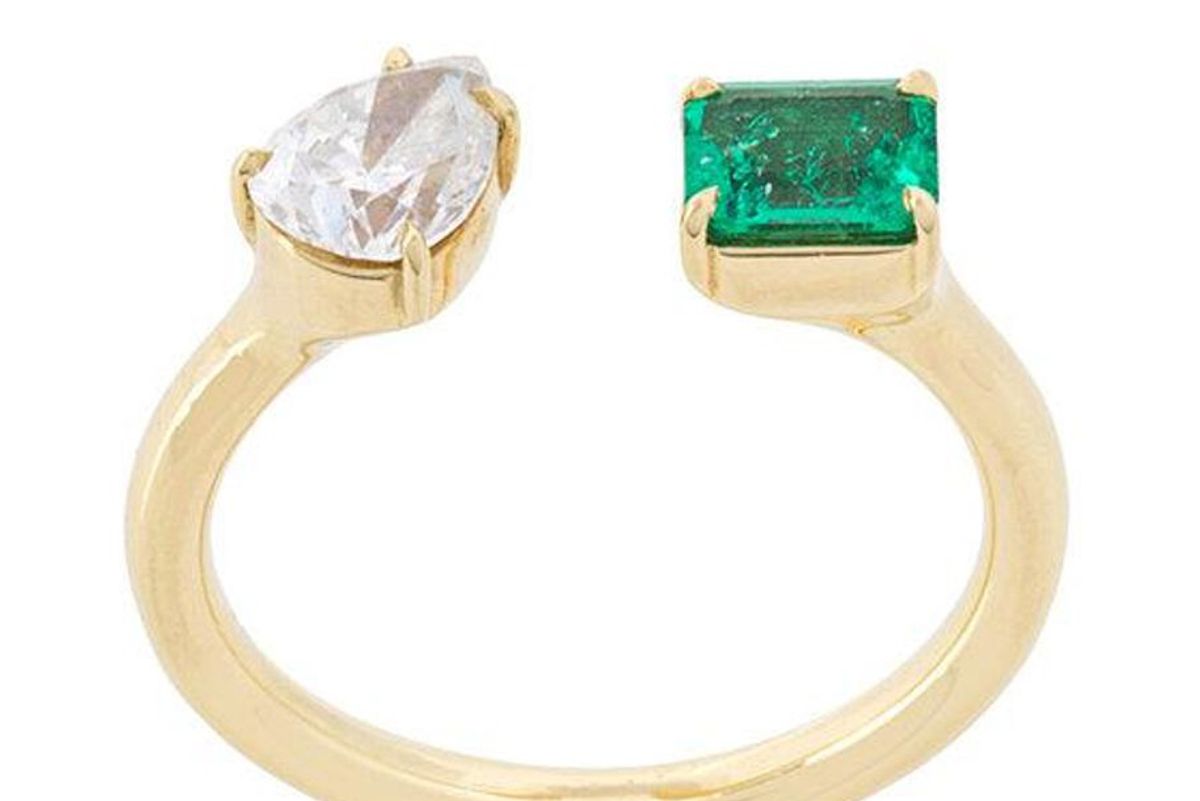 jemma wynne prive diamond and emerald open ring