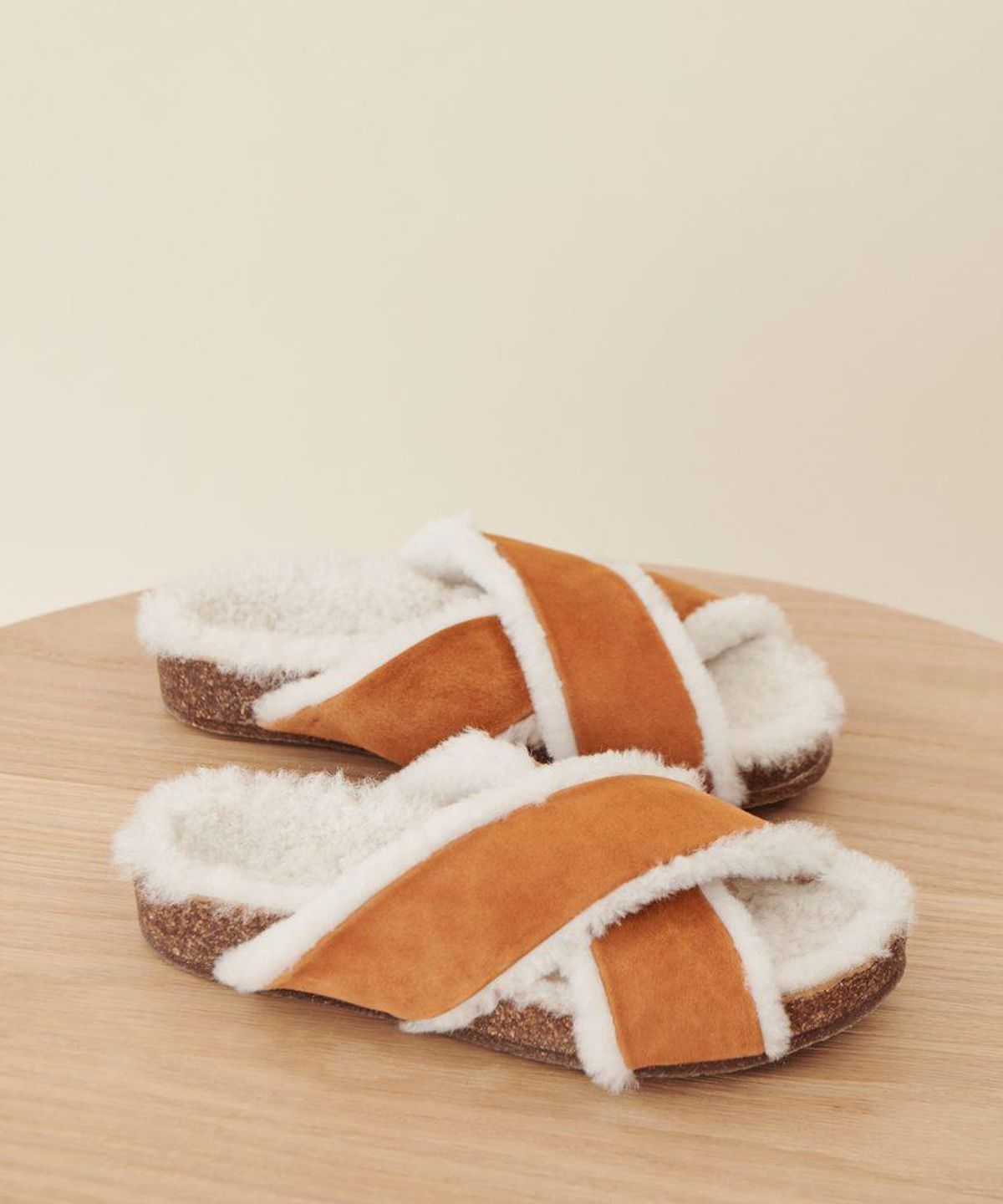 jenni kayne shearling lined crossover sandal