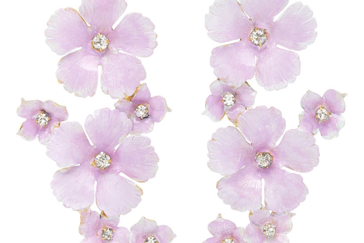 jennifer behr lilac painted brass crystal earrings