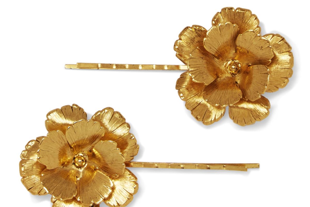 Set of Two Gold-Plated Hair Slides